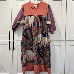 Vintage Krist Gudnason Welcome To the Jungle Kaftan Dress Woman’s Large 1980s